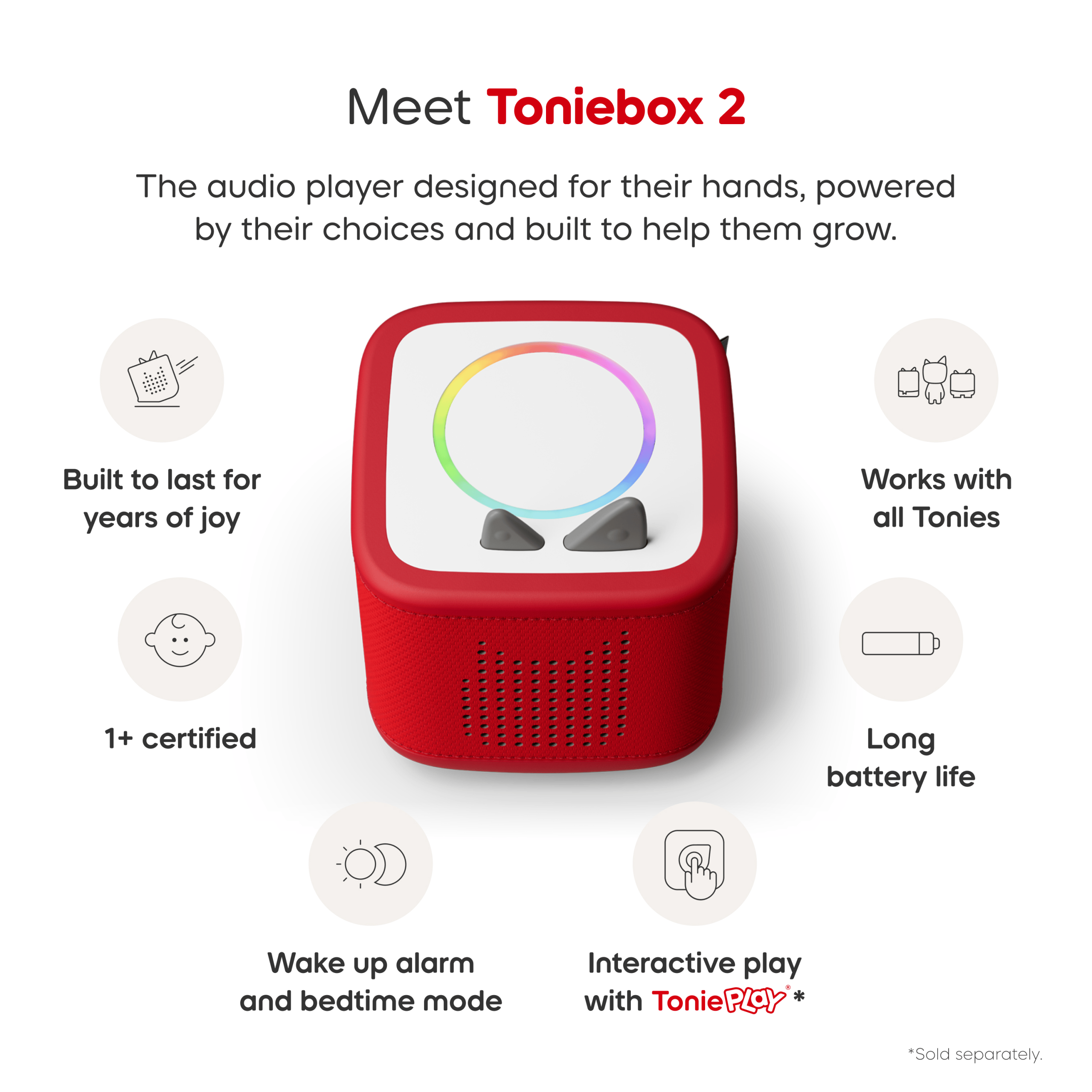 Toniebox 2 Disney Bundle - Sunset Red - Image 5
